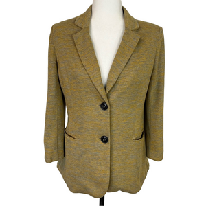 Cartonnier by Anthropologie Women's Yellow Mustard Blazer 3/4 Sleeves M Casual